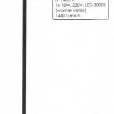 Rocko vloerlamp LED S 2435 Z zwart 140 cm