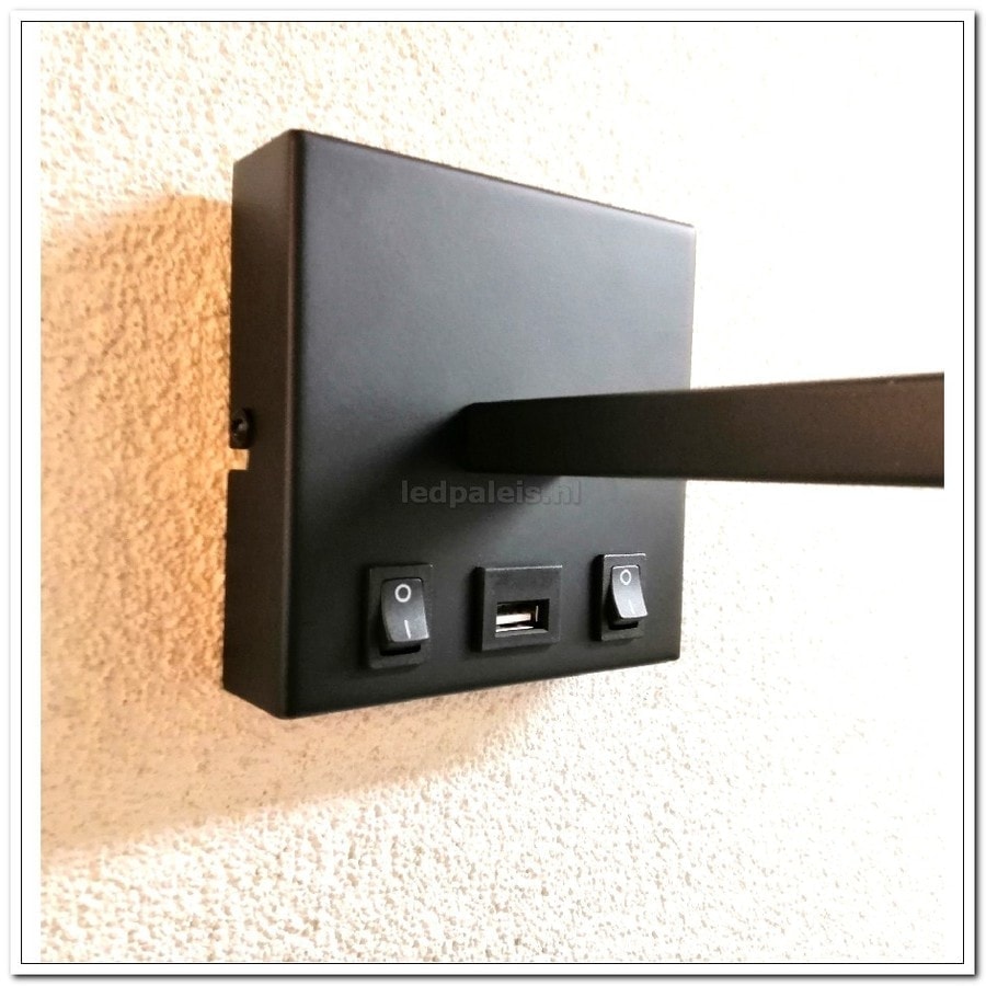 2 Stuks LED Wandlamp Met Leeslamp & USB Oplaadpoort - 360° Draaibaar - Warm Wit