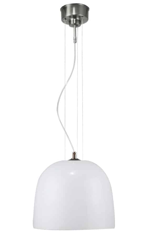 afgewerkt Vuilnisbak Inheems Moos hanglamp staalkabel nikkel mat hanglamp opal glas 1-lichts 7Yb1-3023  200 cm - Lampenshop Hilversum