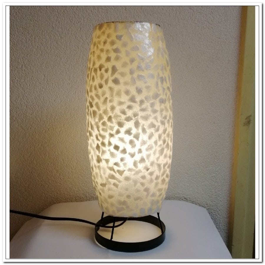 Tafellamp nachtkastlamp Den wit 35cm schelpenlamp - Hilversum
