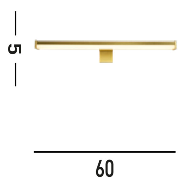 Kos LED Bathroom Mirror Light - Gold - Afbeelding 3