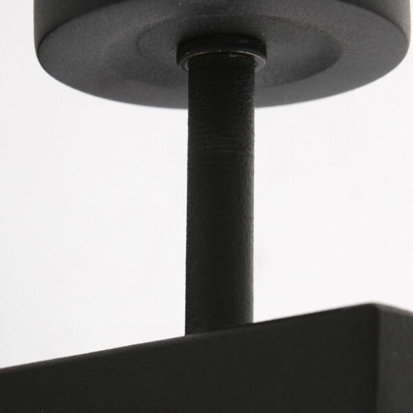 Zwarte wandlamp Stang 3709ZW met draai schakelaar en naturel zwart bamboe kap - Afbeelding 11