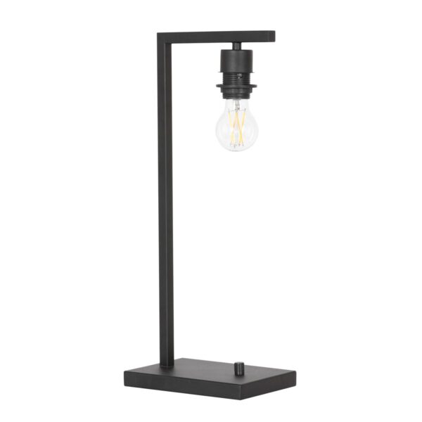 Zwarte tafellamp Stang 3715ZW met naturel / zwart bamboe kap - Afbeelding 9