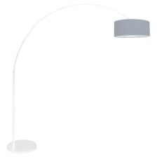 Witte vloerlamp / booglamp Sparkled Light 3928W met blauw linnen kap