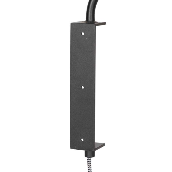 Zwarte Wandlamp Bloeba 4182ZW met naturel gras kap - Afbeelding 8