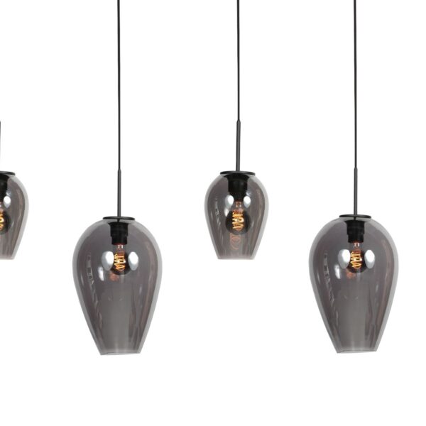 HaloSwap 4280ZW – Zwarte langwerpige hanglamp met smoke glas in twee formaten - Afbeelding 8