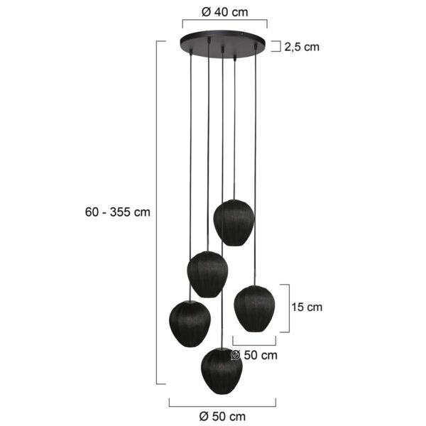 HaloSwap 4282ZW – Zwarte design hanglamp met karakter en sfeer - Afbeelding 6