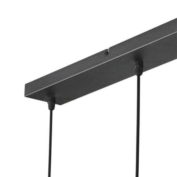 HaloSwap 4284ZW – Zwarte langwerpige hanglamp met stijlvolle smoke glazen - Afbeelding 4