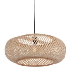 Bamboe met houten hanglamp Maze 7505ZW Zwart Bruin
