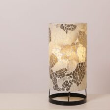 TL. Cilinder Glas Mozaiek Wit/Grijs 30 cm 15800-30-01