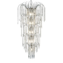 Waterfall 13Lt Chandelier  - Chrome Metal & Crystal