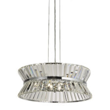 Uptown 7Lt Pendant/Semi-Flush - Chrome Metal & Clear Crystal