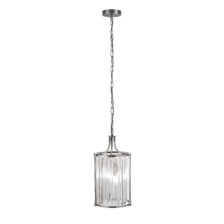Victoria  2Lt Pendant  - Chrome Metal & Clear Crystal